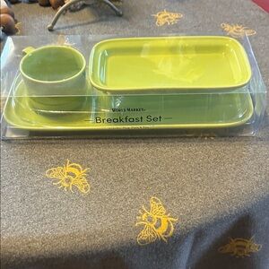 world market breakfast set mug, plate, tray